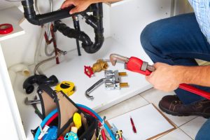Plumber fixing drainage picture